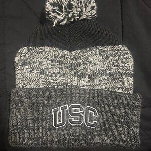 USC Black and Gray Knit Beanie